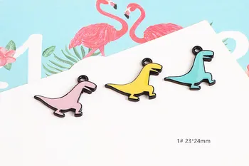 Nový Príchod Kawaii Zvierat, dinosaurov Charms 50pcs DIY Šperky Findingsl Smalt Zliatiny Ornament Príslušenstvo Fashoin Náušnice Prívesky