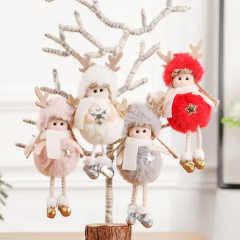 Vianočné plyšový prívesok anjel deti roztomilá bábika darček Vianočný stromček prívesok adornos de navidad para casa