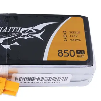 TATTU Lipo Batérie 11.1 v 850mAh 3s Lipo 75C RC Batérie s XT30 Zapojte Batérie pre FPV 180 150 Veľkosť Quadcopter RC Hučí