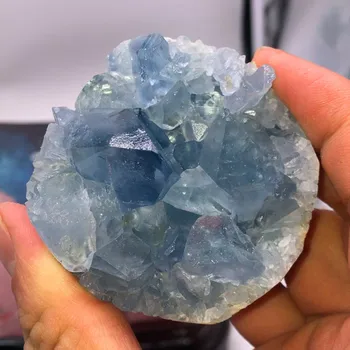Prírodné Celestite Geode Quartz Klastra Crystal Vzor Uzdravenie Klastra Minerálne Vzor Pre Dekorácie