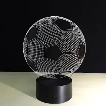 Zmena Futbalový Loptu Lampa Futbal 3D Vizuálny Led Nočné Svetlo USB Novinka Stolové Lampy Lampara Dotykový Spínač futbal dekorácie
