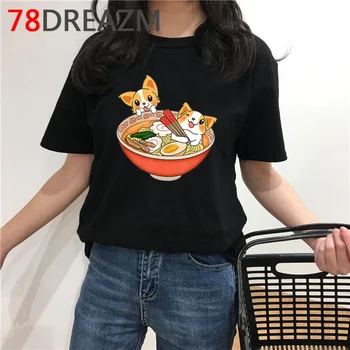 Corgi T Shirt Ženy Kawaii Letné Top Cartoon T-shirt Harajuku Zábavné Psa Grafické Tees Plus Veľkosť kórejský Štýl, Oblečenie pre Ženy