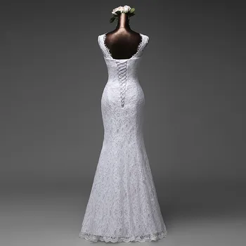 Nové morská víla svadobné šaty s tylu odnímateľný vlak bez rukávov vysokej kvality vestido de noiva župan de soiree