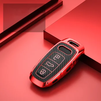 Hot Predaj Mäkké TPU Chránič Kľúča Vozidla Prípade Shell Tlačidlo Kryt Pre Audi A6L A7 A8 Q8 2018 2019 Kľúča Vozidla taška Auto Styling Auto Accessorie