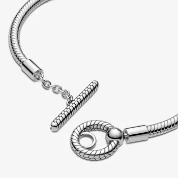 2020 nové 925 Sterling Silver Nádherné okrúhle pracky Had Reťazca Pan Náramok Fit Európskej Kúzlo Náramky Ženy DIY Šperky