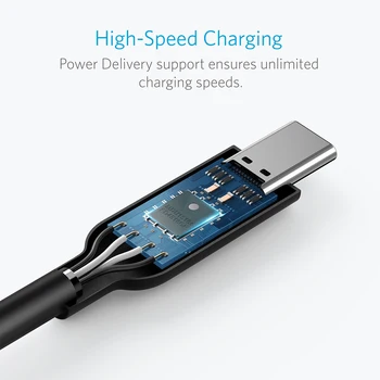 Anker Powerline II USB-C, USB-C 3.1 Gen 2 Kábel (3 ft) s Výkonom Dodanie,pre Samsung,Huawei Matebook MacBook Pixel atď