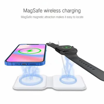 Skladacie Dual Magnetické Bezdrôtová Nabíjačka Pre iPhone12 Pro Max Mini 12Mini 12Pro Pre Apple Hodinky iwatch Airpods