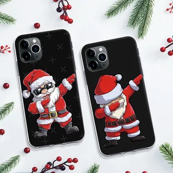 CASEIER Tvorivé Vianočné puzdro Pre iPhone 12 11 Pro X XR XS 7 8 Hip Hop Santa Claus Funda Kryt Telefónu púzdra Pre iPhone 7 8 Plus