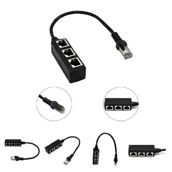 RJ45 Y Splitter Adaptér 1 až 3 Port Ethernet Switch Kábel CAT 5/CAT 6 LAN Ethernet Zásuvka DU55