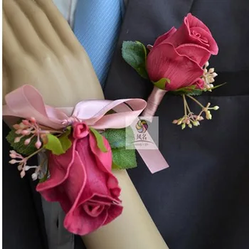 2020 Corsage Ohromujúca Svadobné kvety Biele Bridesmaid, Svadobné Kytice umelé Ruže Svadobné Kytice