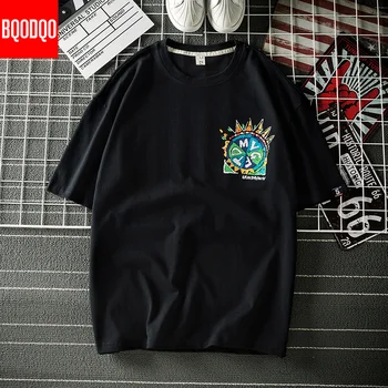 Pánske Bavlnené Fashion T-shirt Pánske Letné Vtipné Tričká 5XL Bežné Hip Hop tričko Tee Black Man Nadrozmerné Topy & Tees Streetwear