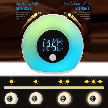 Wake Up Svetlo Bluetooth Reproduktor Stolové Svietidlo Budík Digitálny Spánok, Nočné Lampy Farebné Svetlo Darček K Narodeninám