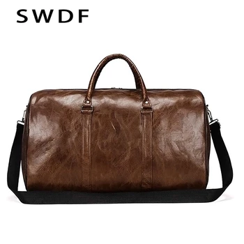 SWDF 2020 Cestovná taška vodotesný, odolný proti Opotrebeniu Unisex Cestovné tašky kabelky PU Robustný ruka väčšiu kapacitu Tašky Športové Odkladacia taška