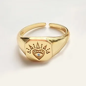Kreatívne Zlata Démon Oko Krúžok Kvalitné Luxusné Zirkón Tesnenie Vzor Prstene pre Ženy Módne Šperky Darček Drop Shipping