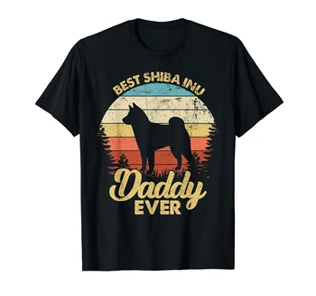 Inu Otecko Niekedy Mens Najlepšie Shiba Deň Dary-pánske T-Shirt-Čierne Tričko Zábavné Otca