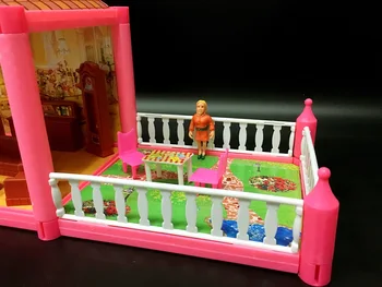 Bábika Dom Nábytku Plastové Auto Posteľ Muž Deti Miniatúrne Tabuľka Diy Domček Pre Bábiky Edukačné Hračky Ružový Veľká Doll House Model Auta