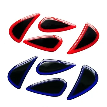 Znak Zdobené Nálepka Pre Hyundai IX35 3D Hlava + Chvost + Volant Červená /Modrá 2010 2012 2013 2016 2017 2018AB044