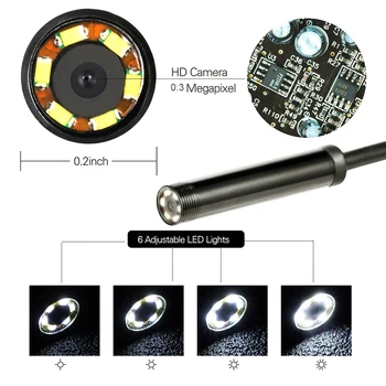 6LED USB Nepremokavé Endoskopu Fotoaparát 1/2/3.5/5/10m Flexibilný Kábel Had Borescope Inšpekcie Kamera pre Android Smartphone PC