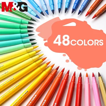 M&G 48 Farby Umývateľný Akvarel Umenie Značky, Štetec, Pero pre Časopisoch Perá Maľovanie dodávky vody, kolorovaná kresba grafické efekty súbor