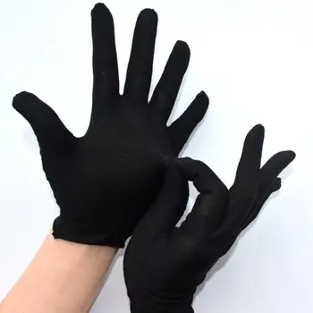 12 Párov Ochrane Práce Rukavice Bavlnené Rukavice Pohodlné Pracovné Rukavice Ochrana Rúk Rukavice Čierne rukavice na čistenie
