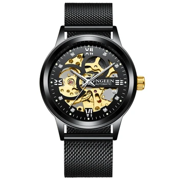 Luxusné Značky pánske Hodinky Automatické Mechanické Hodinky Muž Svetelný Náramkové hodinky z Nerezovej Ocele Oka Kapela Športové Zlaté Hodinky