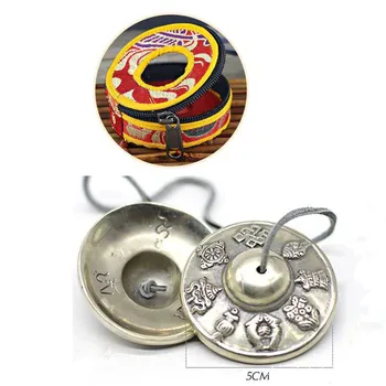 Ručne Tibetskej Meditácie Tingsha Cimbal Bell s Budhistické Šťastie Symboly S Bag