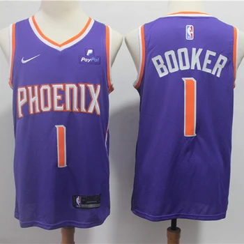 NBA pánske Phoenix Suns #1 Devín Booker Basketbal Jersey City Edition 2019-20 Swingman Jersey Oka Stitched Športové pánske Svetre