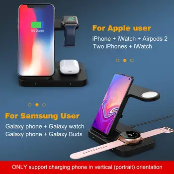 Bezdrôtová Nabíjačka 5 v 1 Stojan pre Apple iWatch Aripods Pro/2 Galaxy Sledovať Výstroj Qi 15W Rýchle Nabíjanie Pre iPhone 11 XS Samsung S10
