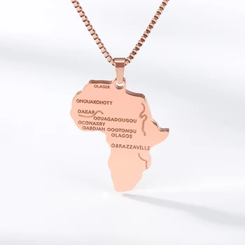 Hiphop Afrika Mapa Náhrdelník Prívesok Pre Ženy, Mužov, Zlatá Farba Etiópskej Šperky Veľkoobchod Afriky Mapy Hiphop Pamätné Dary 2019