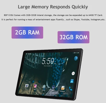 2021 BDF Tablet 10.1 Palcový Android 9.0 Quad Core, 2GB+32GB Pad 10 palcový kartu 3G SIM Kartu Telefónu Volať Deti tablet pc, WiFi, Bluetooth 10