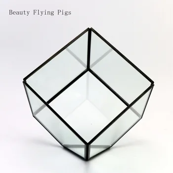 Priamy predaj nových geometrie remesiel moderné domáce dekorácie sklo transparentné kvet izba stredné kocky večný kvet sklenený kryt