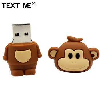 TEXT MI cartoon Zvierat opice 64GB USB 2.0 usb flash disk usb 2.0 s veľkosťou 4 gb 8 GB 16 GB 32 GB pero jednotky