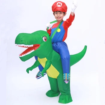 Deti Dieťaťa Nafukovacie Dinosaura Kostýmy T-Rex Cosplay Kostým Mario Jazda na Dinosaura Purim Strany Nafúknuté Odev Disfraces