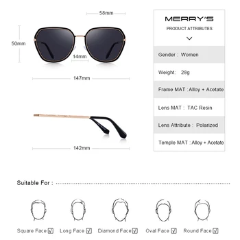 MERRYS DIZAJN a Módne Ženy Cat Eye Polarizované slnečné Okuliare Dámske Luxusné Značky Trendy Slnečné okuliare UV400 Ochrana S6302