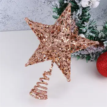 20 cm Vianočný Stromček Železa Star Vňaťou Trblietavé Vianočný Stromček, Dekorácie, Ozdoby (ružové Zlato)