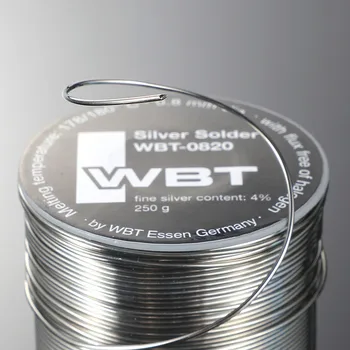5 Stôp (1.5 meter) Z WBT 4% Strieborné Spájky Drôt WBT-0820 0.8 mm Priemer Vyrobené v Nemecku hifi