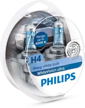 Svietidlá Philips h4 Biela vision ultra 4200K 12v 12342wvusm