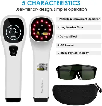 Handy Cure Laserovú Terapiu Pre Človeka a domáce Zvieratá,svetelná Terapia Bolesti Zariadenie s 650nm a 808nm,s Bezpečnostné Okuliare