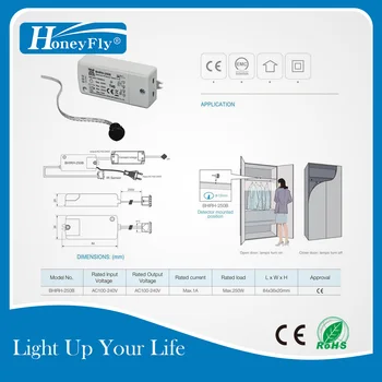 HoneyFly 3ks Patentovaný INFRAČERVENÝ Snímač Prepínač 250W 100-240V (Max.70W Pre Led) Infračervený Senzor Prepínač Pohybu, Automatické Zapnutie/vypnutie 5-10 CM CE