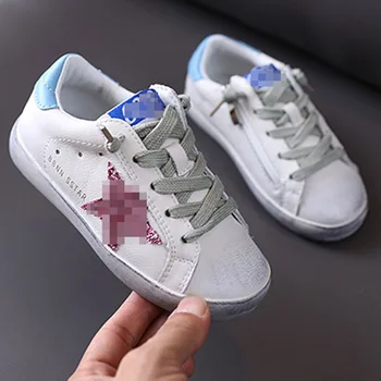 Detské hviezdy tenisky 2020 jeseň nové detské topánky kórejská verzia chlapci a dievčatá ležérne topánky sa lesknú špinavé topánky