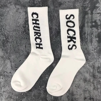 Kanye west nedeľu Služby ponožky čierne biele písmeno PRECHÁDZKY ponožky Ženy Muži Unisex Bavlna basketbal kanye west ponožky