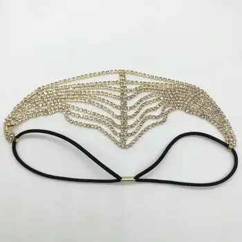 Európske a Americké módne nádherné luxusné crystal hairband vlasy reťazca sladké svadobné šperky Rýn Kameň reťazca darček k narodeninám
