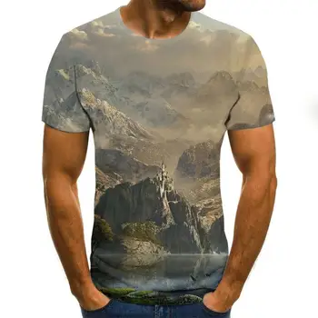2020 Nové Mužov 3D T-shirt Bežné Krátky Rukáv O-Neck Fashion Charakter Vytlačené t shirt Mužov Tees