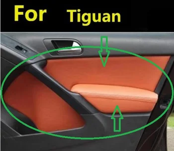 8Pcs Ochranné Auto Auto Dekorácie Interiérové Dvere Panel zábradlie, lakťová opierka Kožený Kryt Pre Volkswagen Tiguan s Namontujte Príslušenstvo