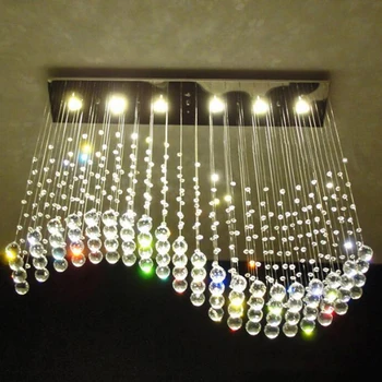 Moderné Crystal Daždi Kvapka Vlna Obdĺžnik Svietidlo LED Stropné svietidlo pre Jedálne, Reštaurácie, Obývacia Izba Lampa Oblasť