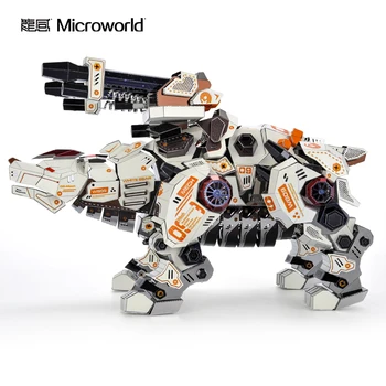 Microworld Medveď Poklad Kráľa model súpravy DIY rezanie laserom Skladačka puzzle fighter 3D model kovového Puzzle, Hračky pre Deti, darčeky