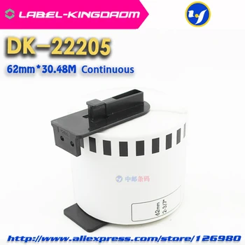 8 Kotúčoch Kompatibilné DK-22205 Štítku 62mm*30.48 M Kontinuálne Kompatibilné Brat Tlačiarní QL-570 QL-700 Všetky majú Plastový Držiak
