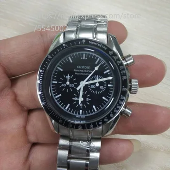 40 mm pánske hodinky high-end automatické mechanické nehrdzavejúcej ocele sapphire popruh black dial viacfunkčné hodinky mužskej dátum waterpro