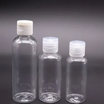 100ks 5ml - 100 ml Plastových PET Jasné, Flip Veko Lotion Fľaše Kozmetické Šampón Vzorky Kontajnerov Cestovné Kvapaliny Naplniteľné Ampulky