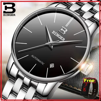 Švajčiarsko BINGER hodinky mužov luxusné značky business Mechanické náramkové hodinky Auto Dátum pánske hodinky B-5005-8 Relogio Masculino